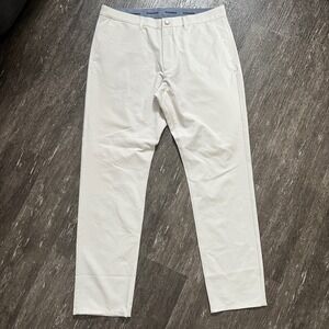 BONOBOS GOLF Pants Men's 35x32 Beige Slim Fit Stretch Chino‎ Casual Trousers